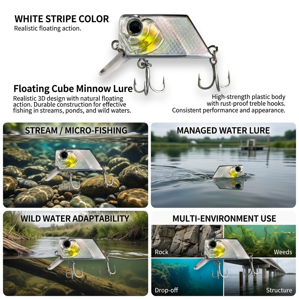 Señuelo flotante realista de plástico para lubina y lucio - imagen 3