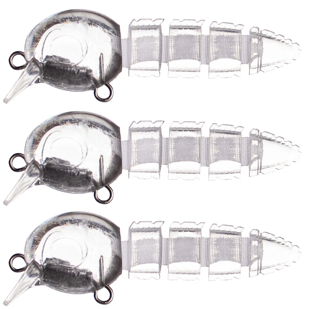 Swimbait articulado blanco de 5,5 cm (10 uds.)