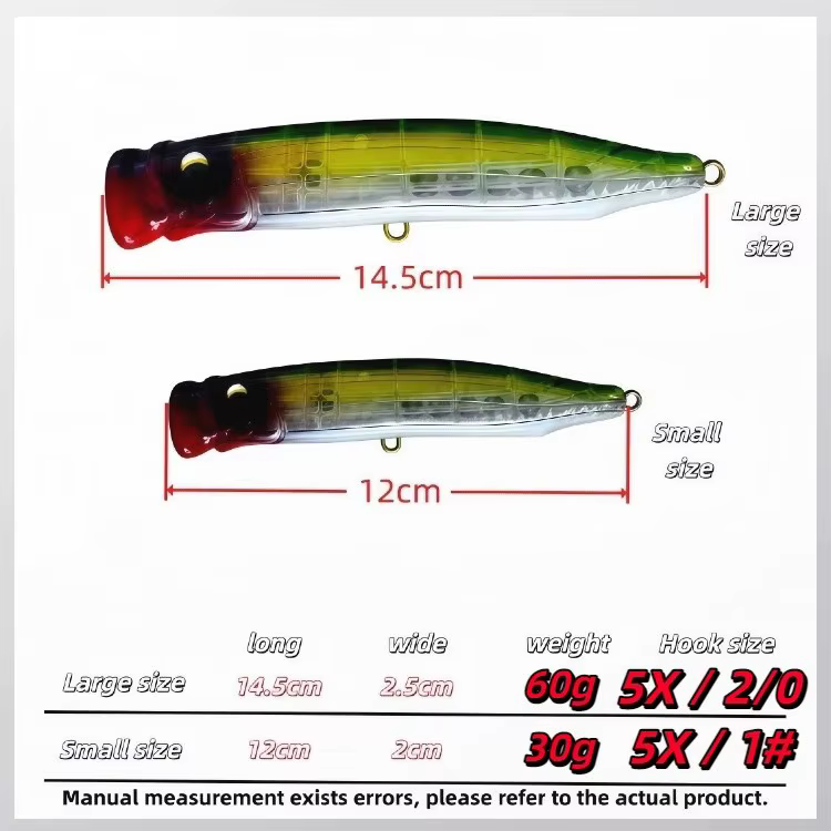 Popper Superficie para Lubina, Atún y Bonito – Señuelo Artificial - imagen 4
