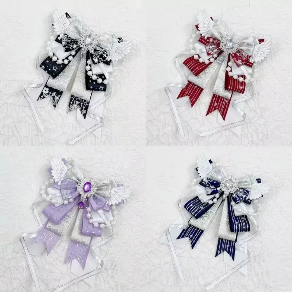Accesorio lazo para itabag con cintas largas, cristales y perlas - imagen 4