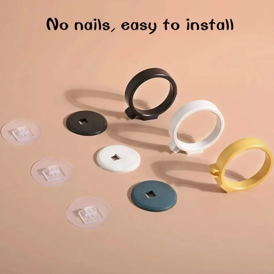 Estante de pared adhesivo para secador de pelo y accesorios de baño - imagen 4