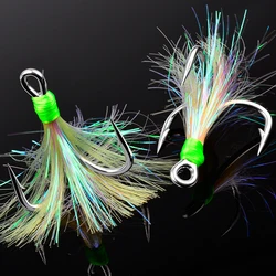 Anzuelos triples con plumas de acero alto carbono PROBEROS – pesca