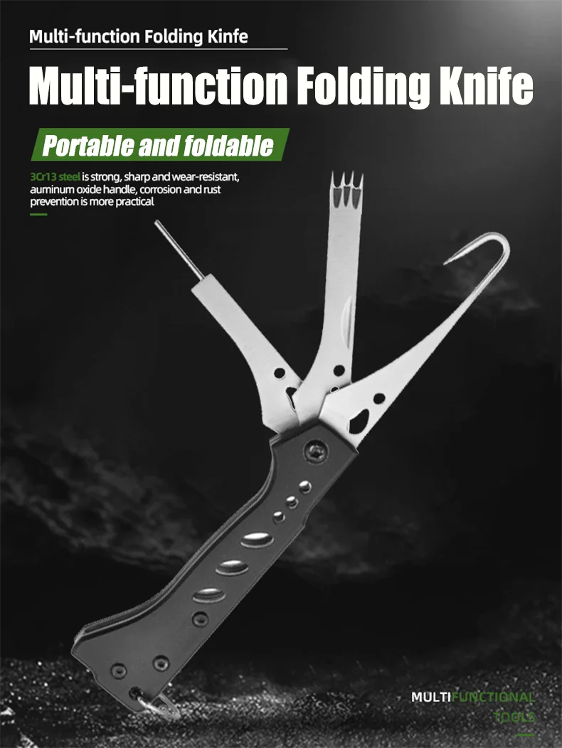 Cuchillo multifuncional plegable AJLURES para pesca