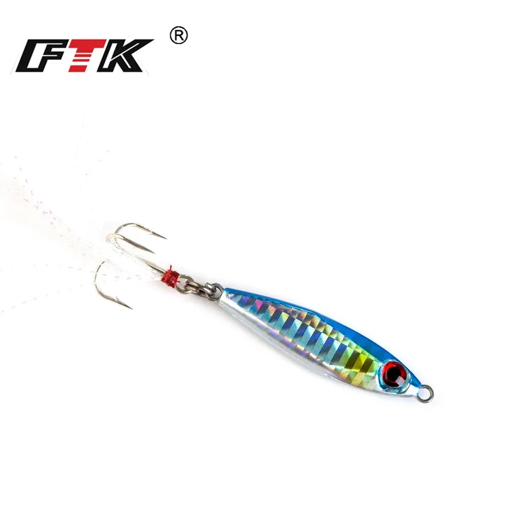 Señuelo Micro Jig de mar FTK con ojo tridimensional y anzuelo triple - imagen 4