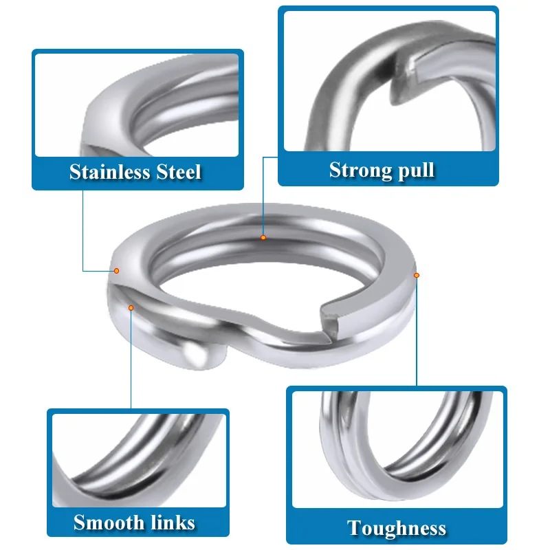 Anillos partidos acero inoxidable – Señuelos y anzuelos de pesca - imagen 2