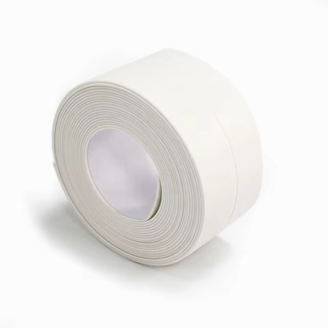 Muestra del color blanco y la textura de la cinta de PVC