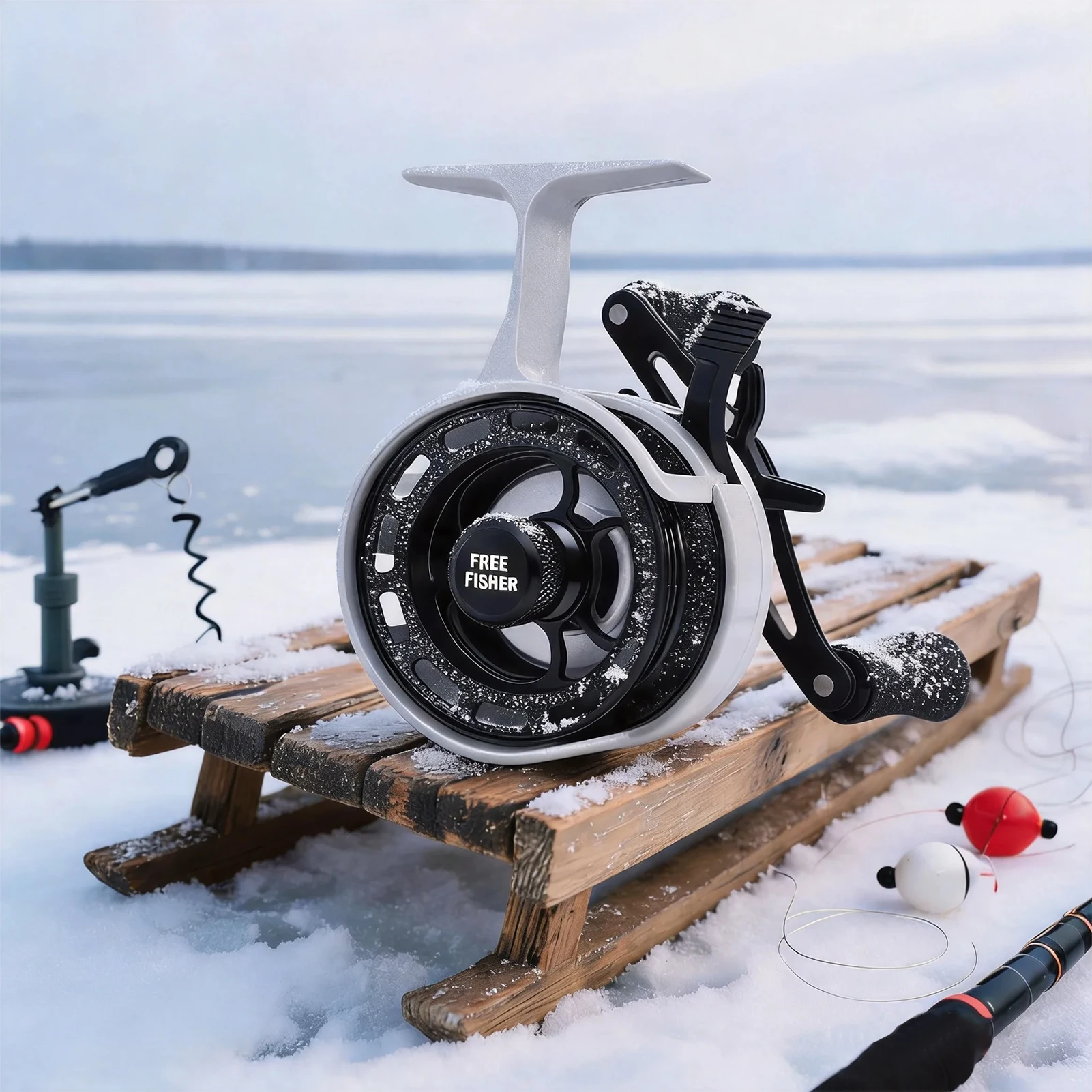 Carrete de pesca en hielo Free Fisher, suave de metal - imagen 2