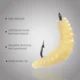 Señuelo vinilo microsuave lombriz con anzuelo simulado – agua dulce - imagen 3
