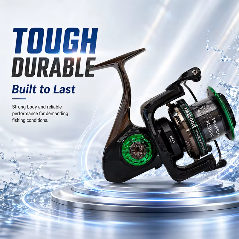 Carrete Spinning MBLN TM 25kg arrastre - Lanzamiento largo para pesca - imagen 3