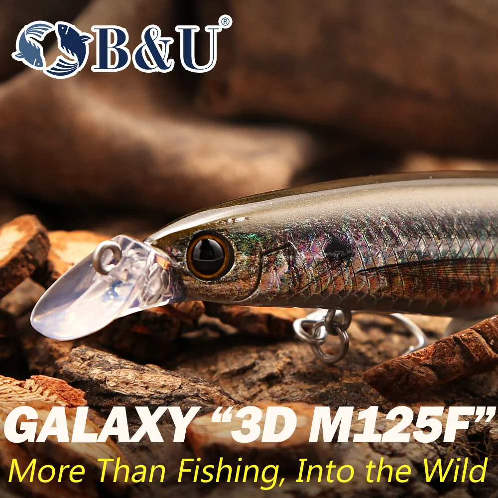 Señuelo Minnow flotante de lance lejano B&U 3D con triples - imagen 2