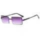 Gafas de sol sin montura con filtro UV Trendy de estilo rectangular - imagen 3