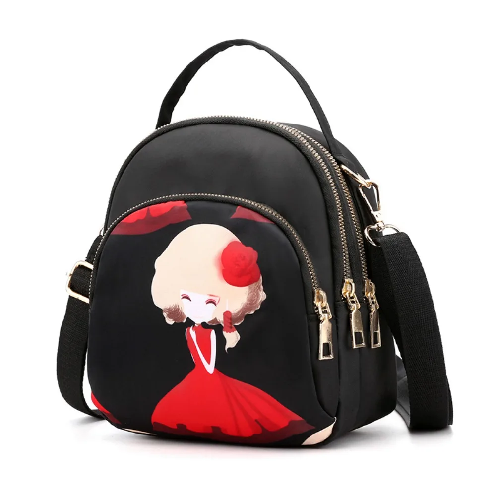 Mochila impermeable de nailon gran capacidad con estampado redondo - imagen 5