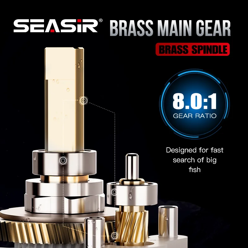 Carrete Baitcasting Seasir Salminus – Fibra de carbono y aluminio - imagen 5