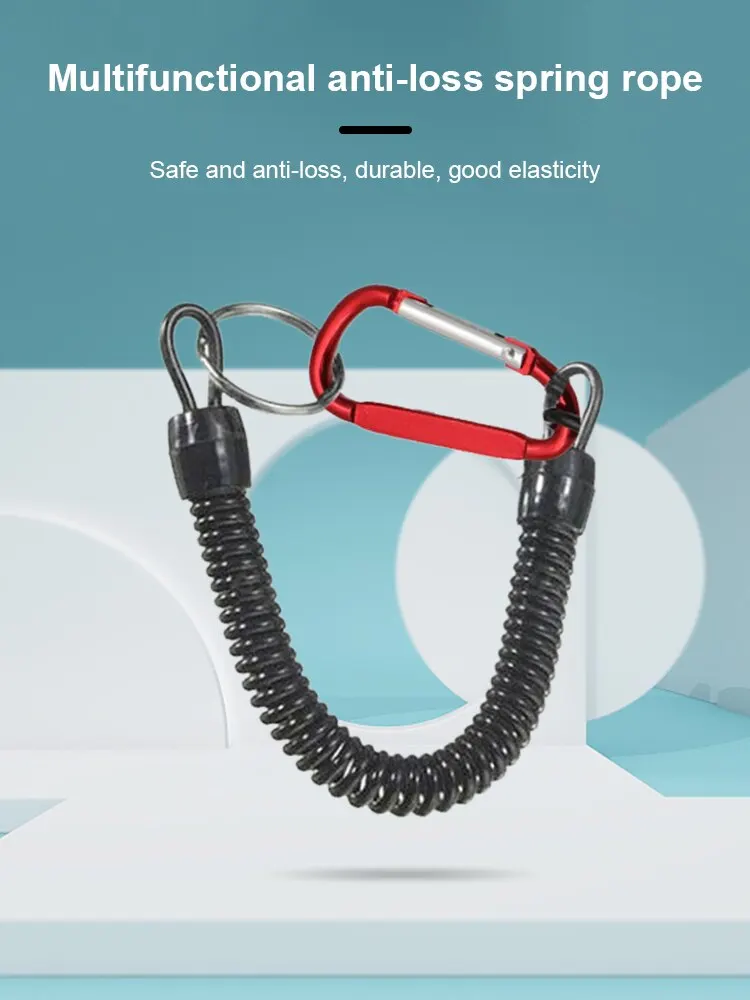 Cordón de pesca retráctil con mosquetón de aleación de aluminio