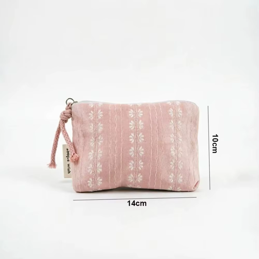 Bolsa de Maquillaje a Rayas Rosa – Mini Neceser Portátil para Mujer - imagen 5