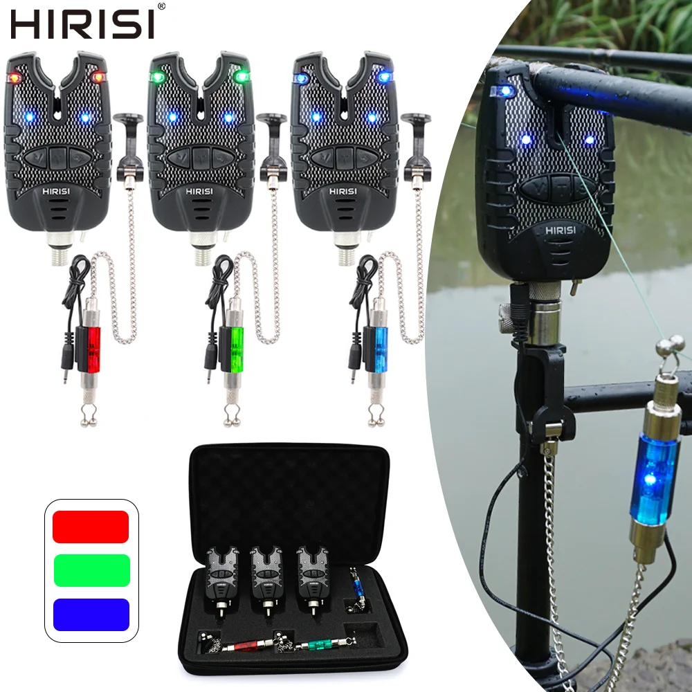 Hirisi Alarmas pesca carpa LED azul resistente al agua - imagen 2