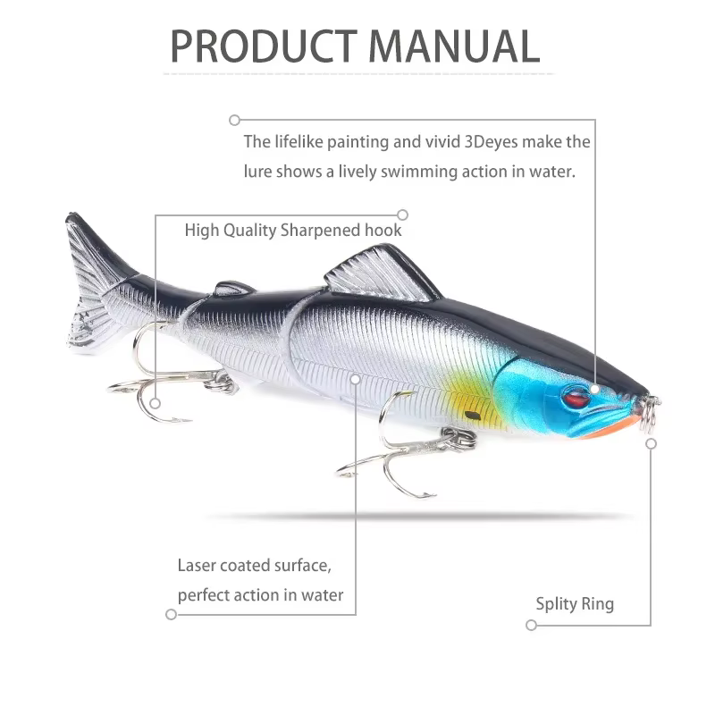 Swimbait Wobbler Minnow 13cm 18g – Cebo artificial lubina - imagen 5