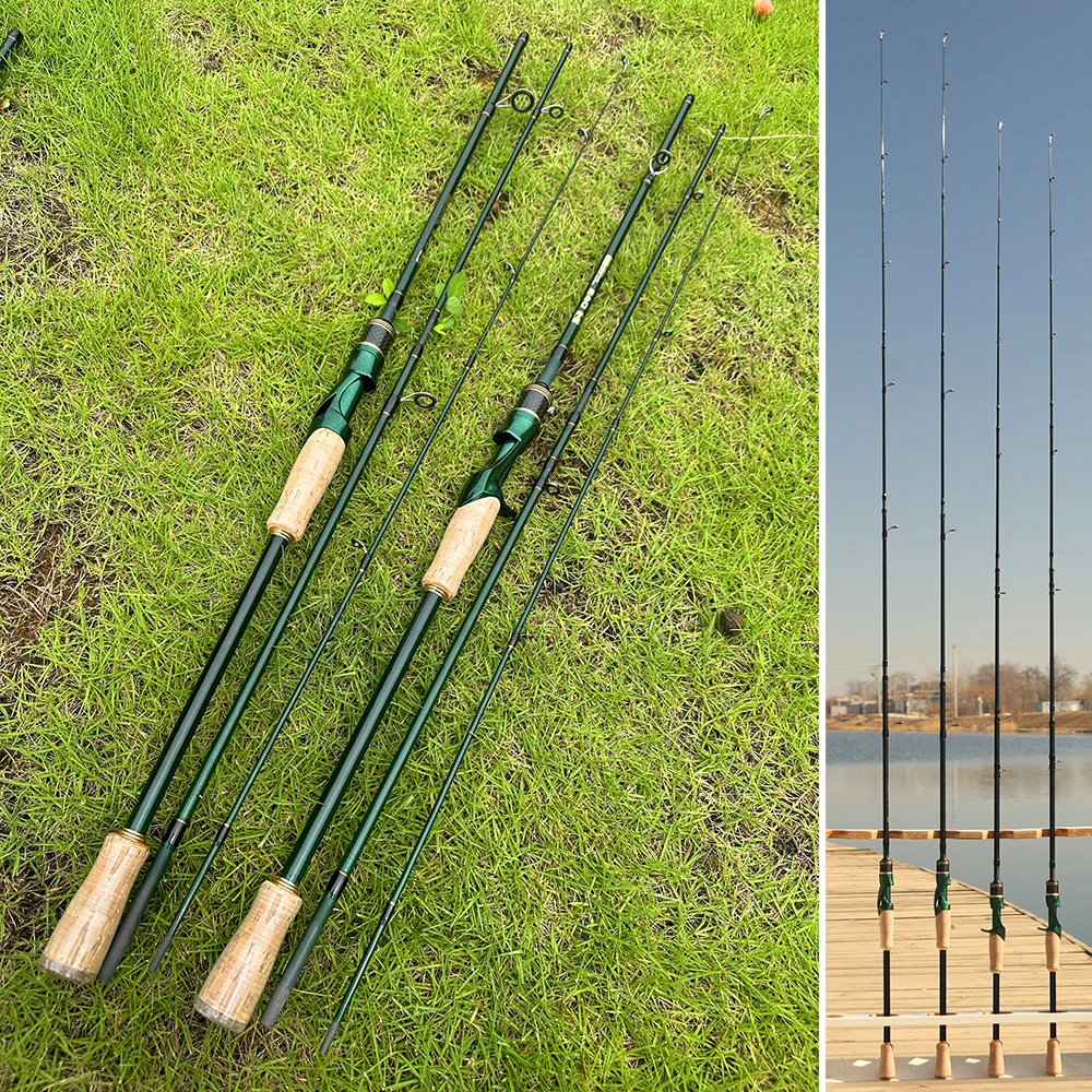 Caña Baitcasting Carbono Ultraligera – ML Acción Rápida para Viaje