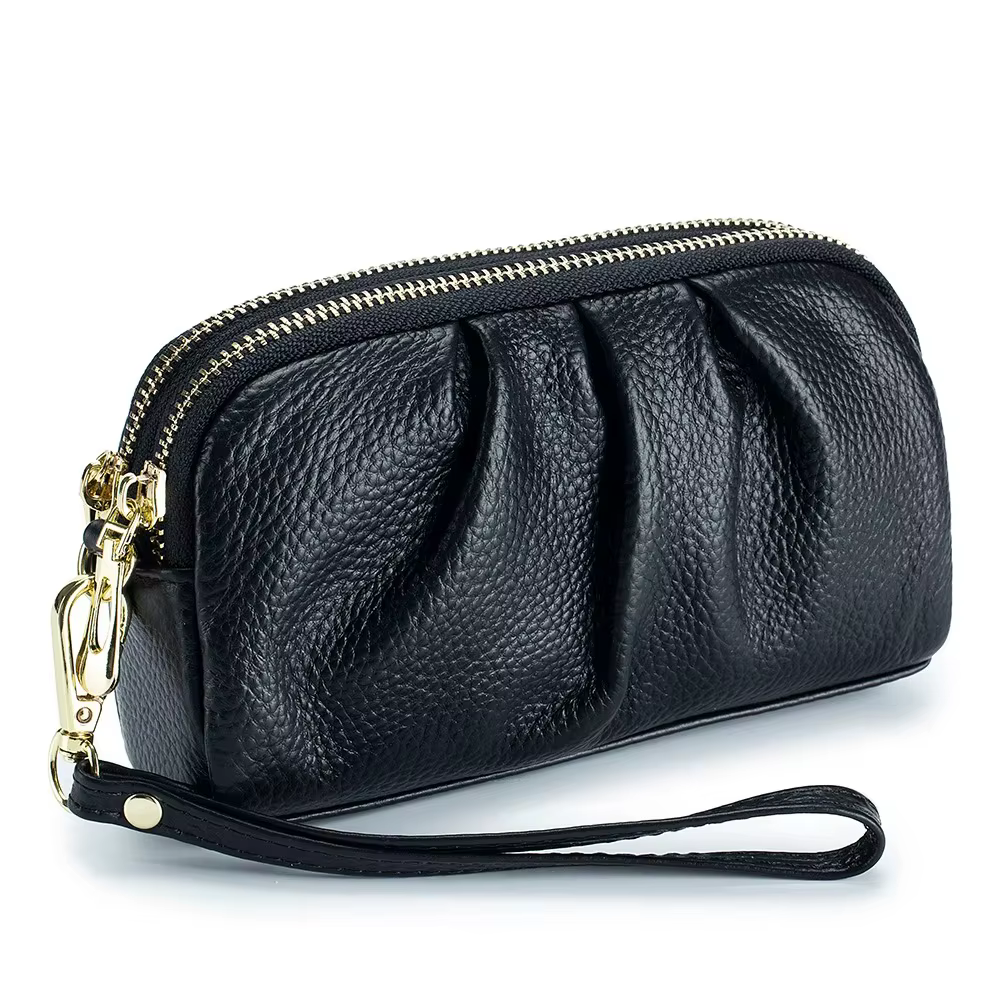 Cartera larga cuero PU pescadora – Bolso mano cremallera - imagen 5