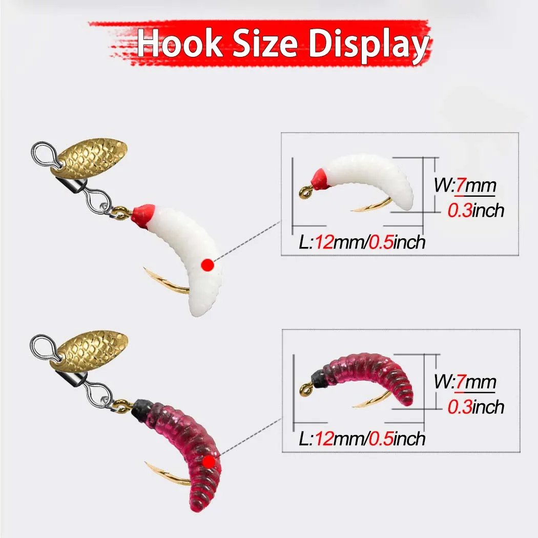Señuelo spinner lentejuelas para trucha y salmón – gancho de acero - imagen 5