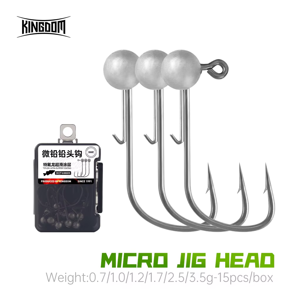 Kingdom Jig Head – Anzuelos acero carbono vástago largo - imagen 4