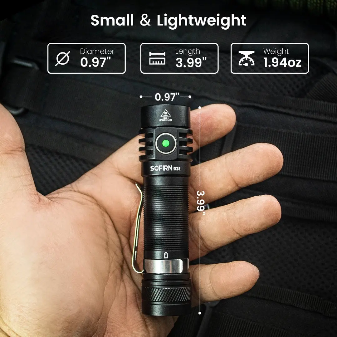 Sofirn SC18 - Linterna EDC 1800lm para pesca, USB-C con óptica TIR - imagen 3
