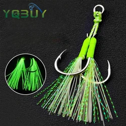 Anzuelo Assist Jigging Fish UV 1/0-4/0 – Doble gancho luminoso