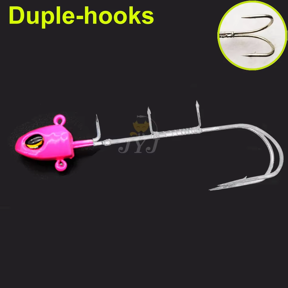 Saury Duple Jig Head Luminoso – Coleta de pelo para pesca