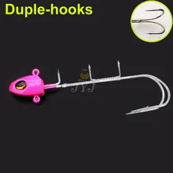 Saury Duple Jig Head Luminoso – Coleta de pelo para pesca
