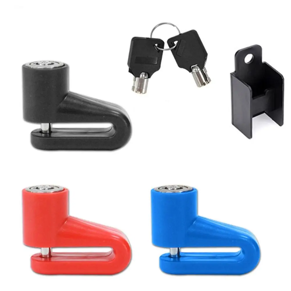 Candado de disco para bicicleta acero antirrobo con llave y soporte - imagen 3