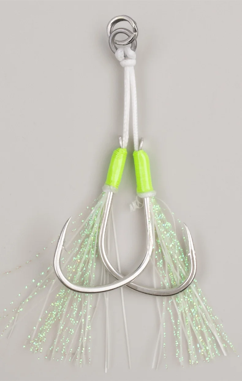 Vista en escorzo del anzuelo doble OBSESSION HK046