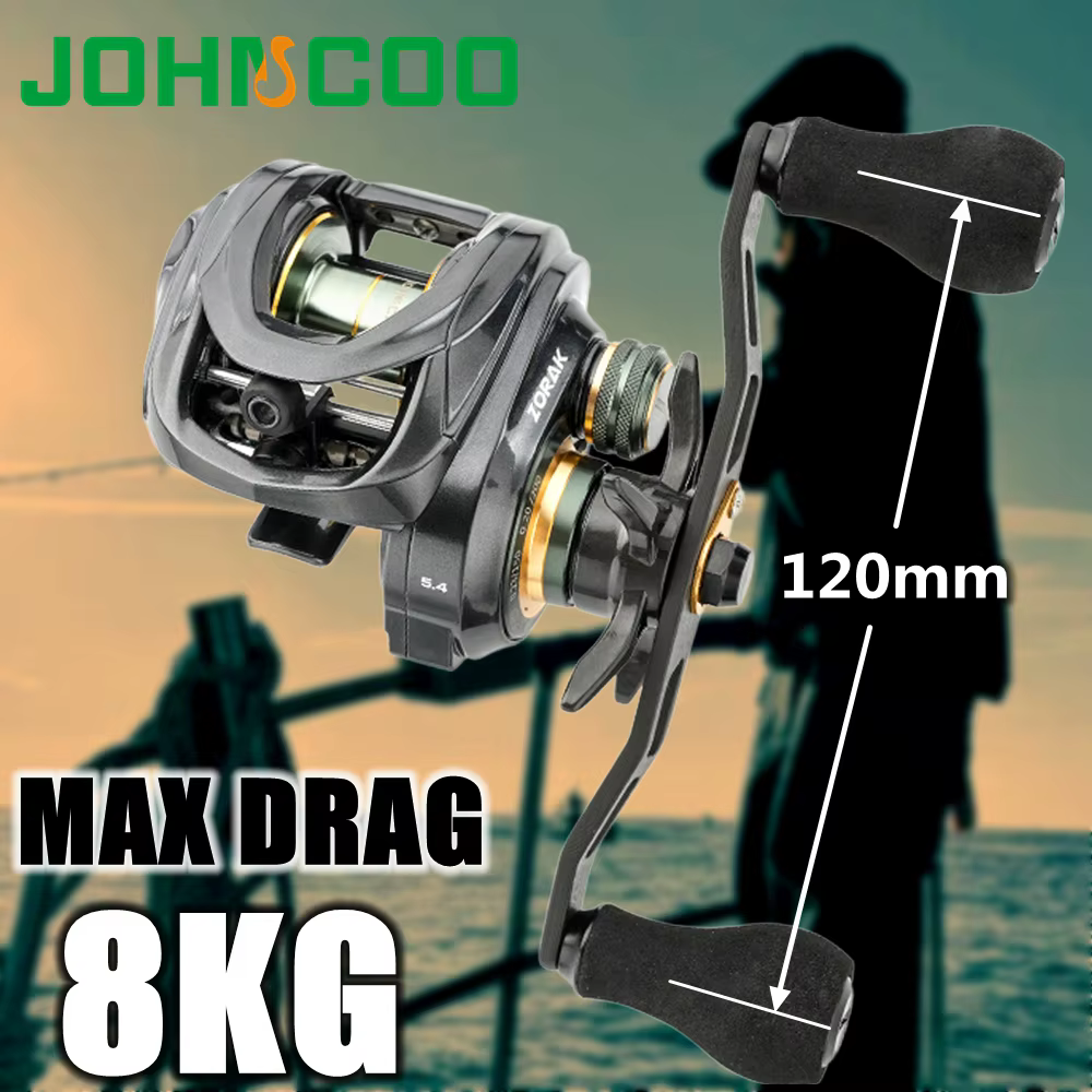 Carrete Baitcaster Johncoo 5.4 Relación 8KG Freno Máximo - imagen 5