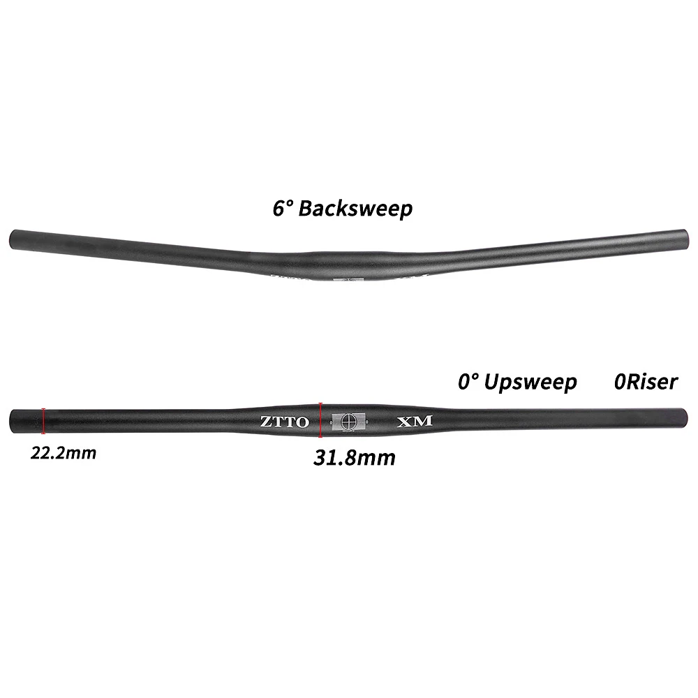 Manillar aluminio MTB barra plana recta para bicicleta montaña - imagen 3