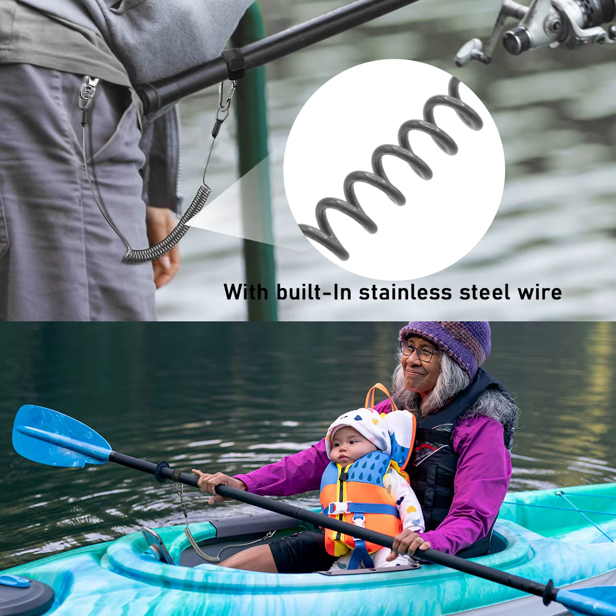 Organizador de herramientas de pesca – Cinturón elástico con mosquetón - imagen 5