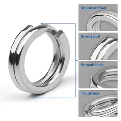 Anillo dividido ovalado de acero inoxidable para anzuelos de carpa