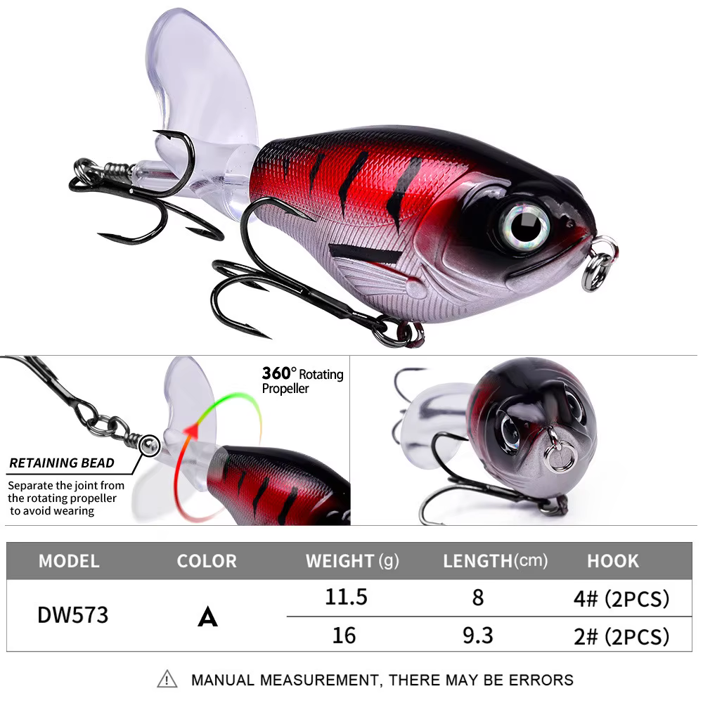 Whopper Plopper – Señuelo de superficie con cola giratoria para lucio - imagen 3