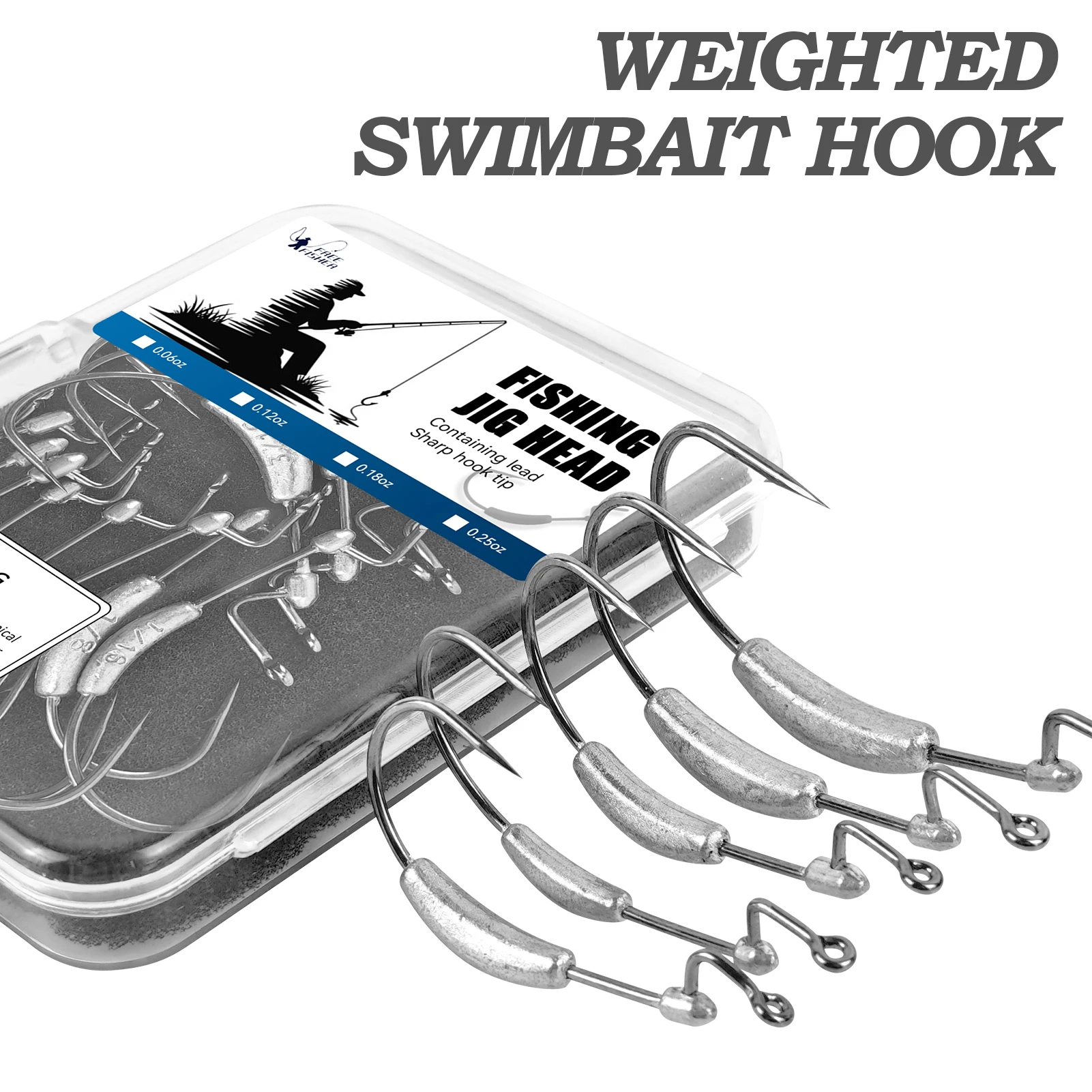 Anzuelos Swimbait con peso y retén moldeado tipo crank para lombriz - imagen 4