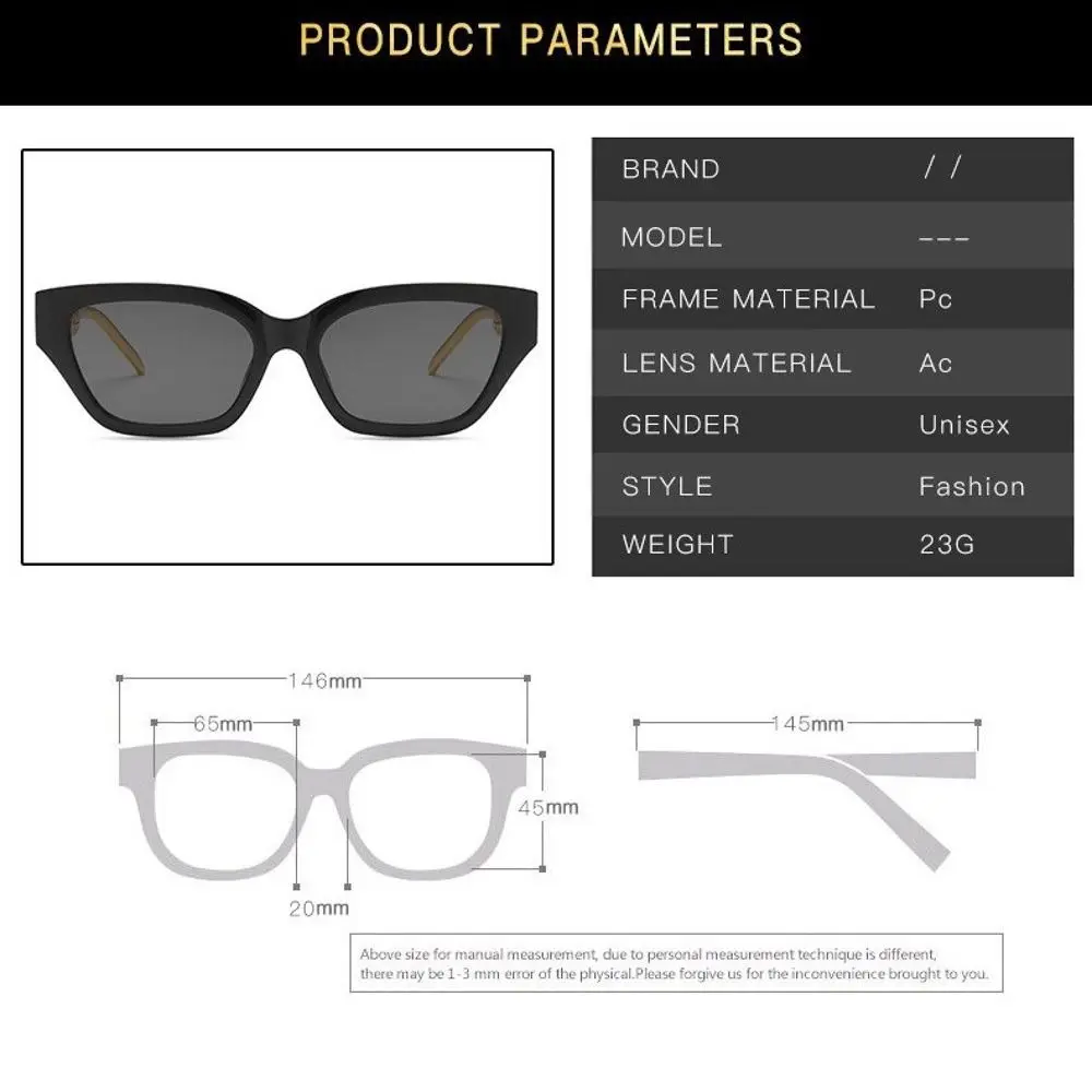Gafas de sol estilo ojo de gato negro con detalle de cadena