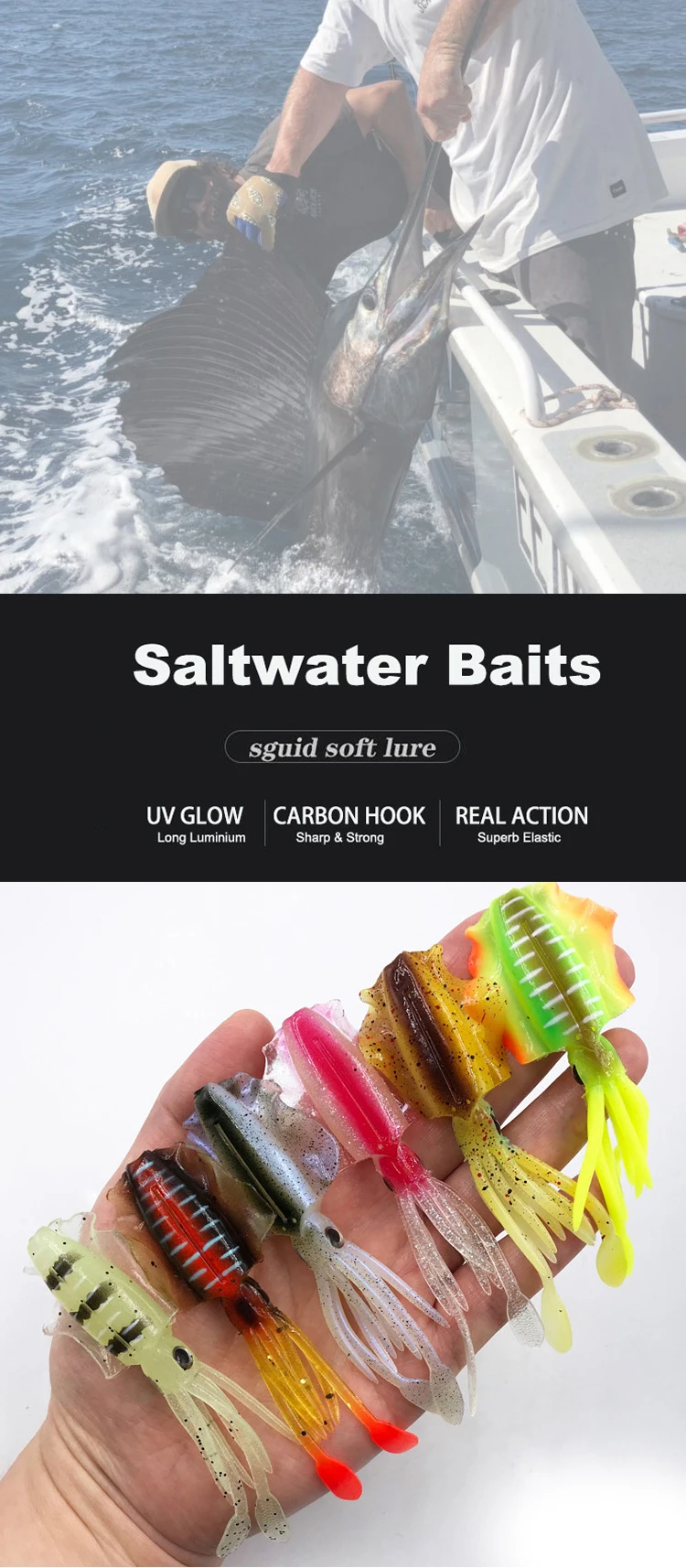 Señuelo luminoso de calamar Topline Tackle UV