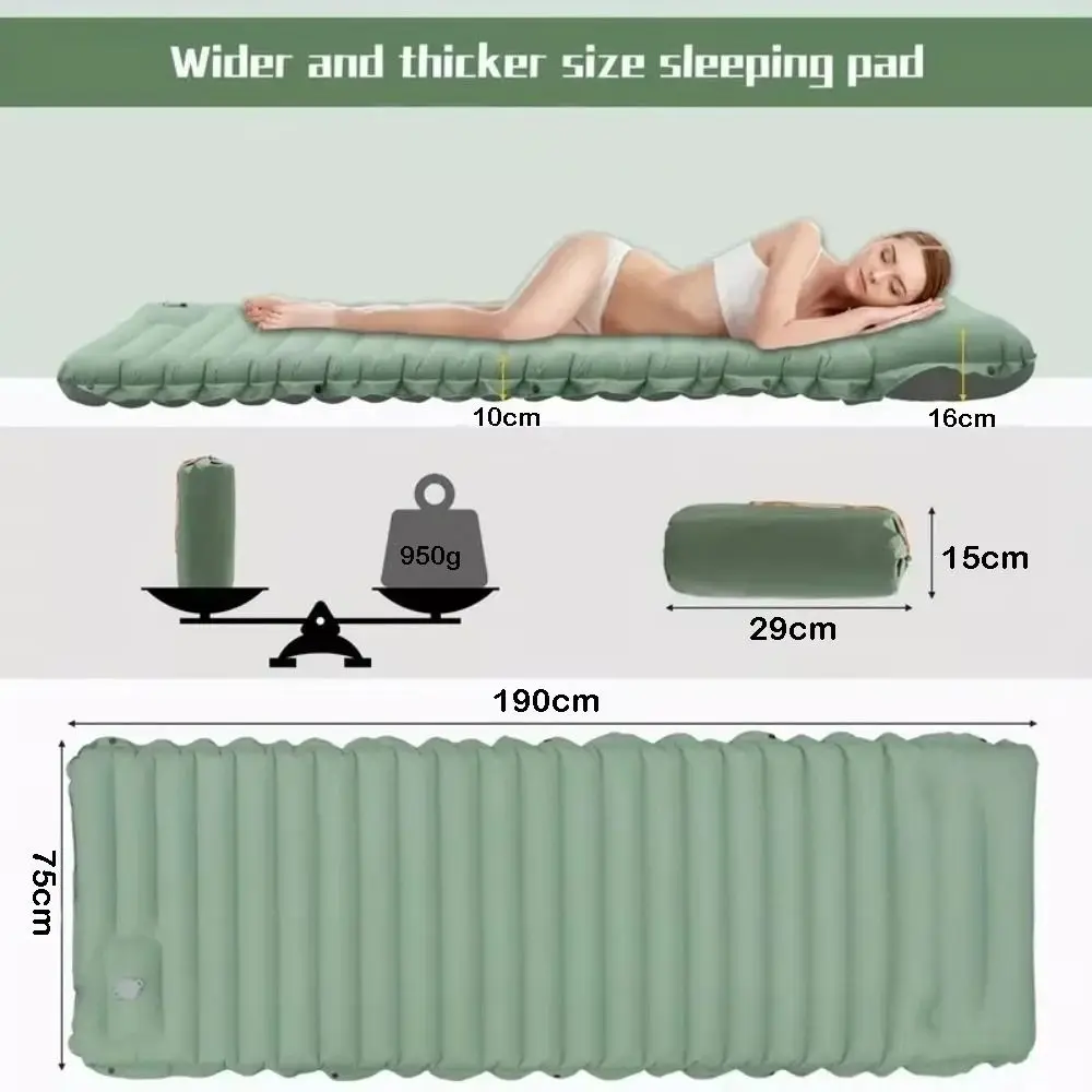 Colchoneta autoinflable PERNEAKY extendida sobre suelo de camping