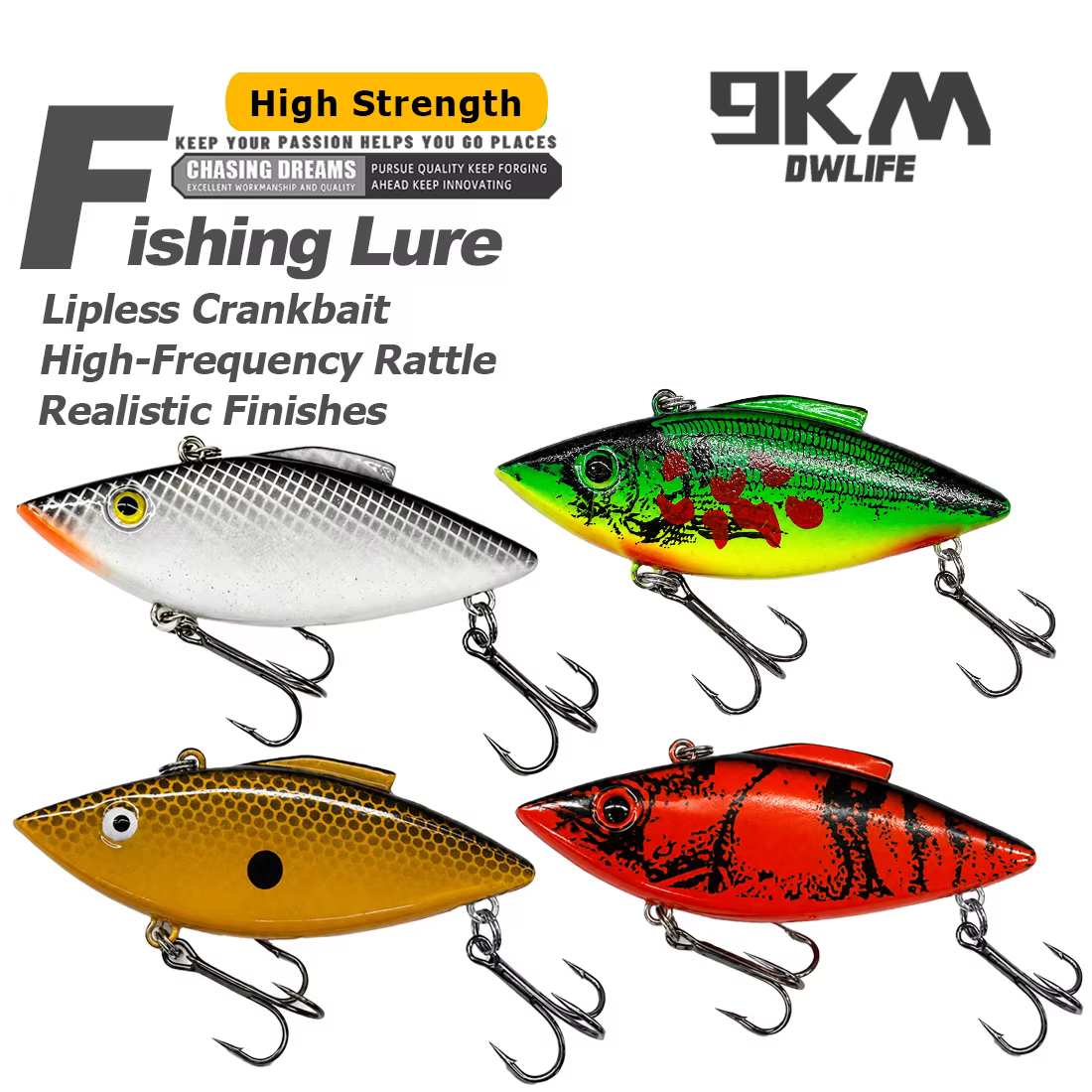 Crankbait 9KM Sin Cola – Señuelo Duro Vibrante para Lubina - imagen 4