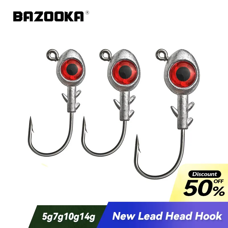 Luya Bazooka Jig Heads – Cabezas de plomo anzuelo 5-14g