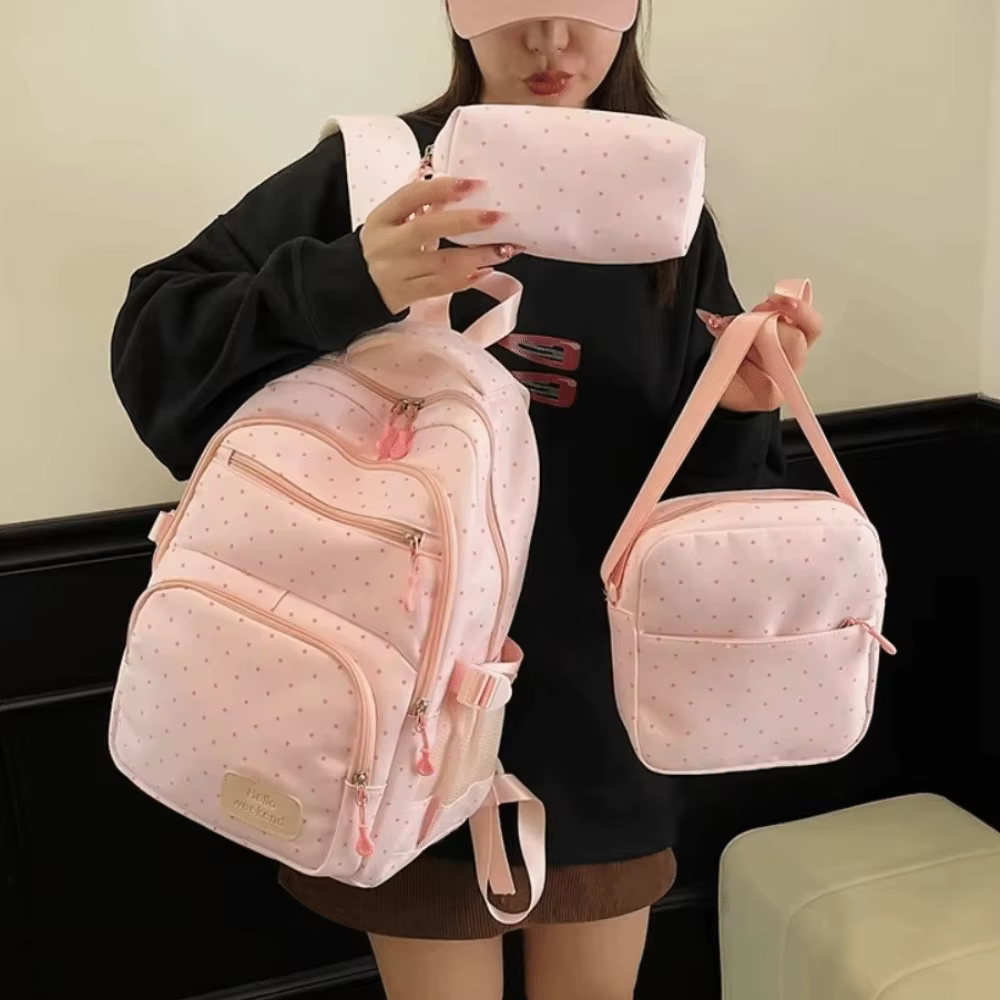 Mochila Escolar de Nylon para Niña con Compartimentos y Cremallera - imagen 4