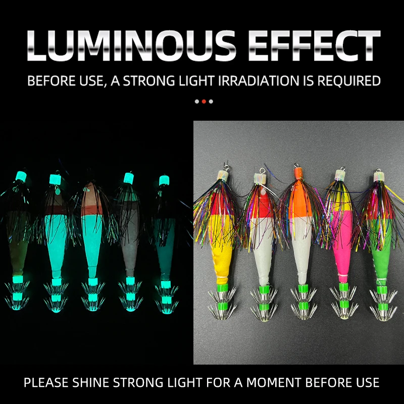 ShareShark Señuelo de calamar jig con tentáculos luminosos