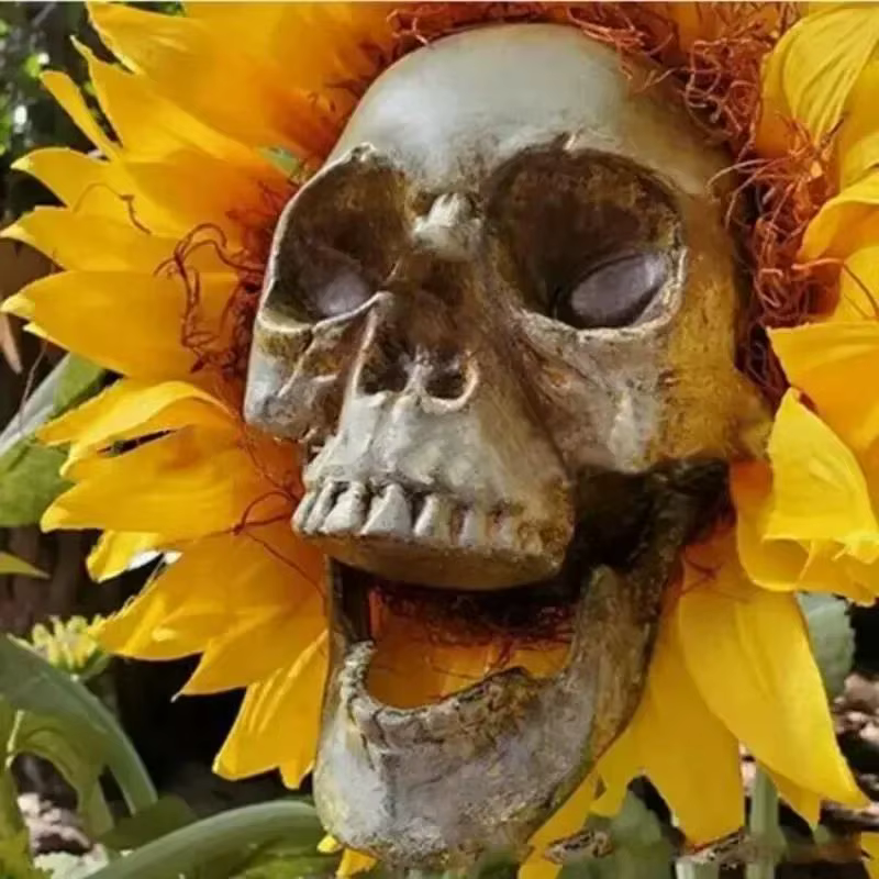 Esqueleto de girasol decorativo para Halloween en exterior - imagen 3
