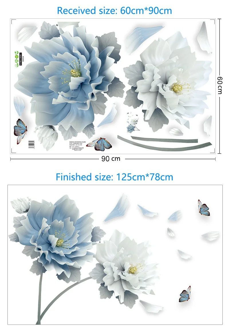 Pegatinas de Pared Extraíbles 3D Mariposa y Loto – Decoración Salón - imagen 5