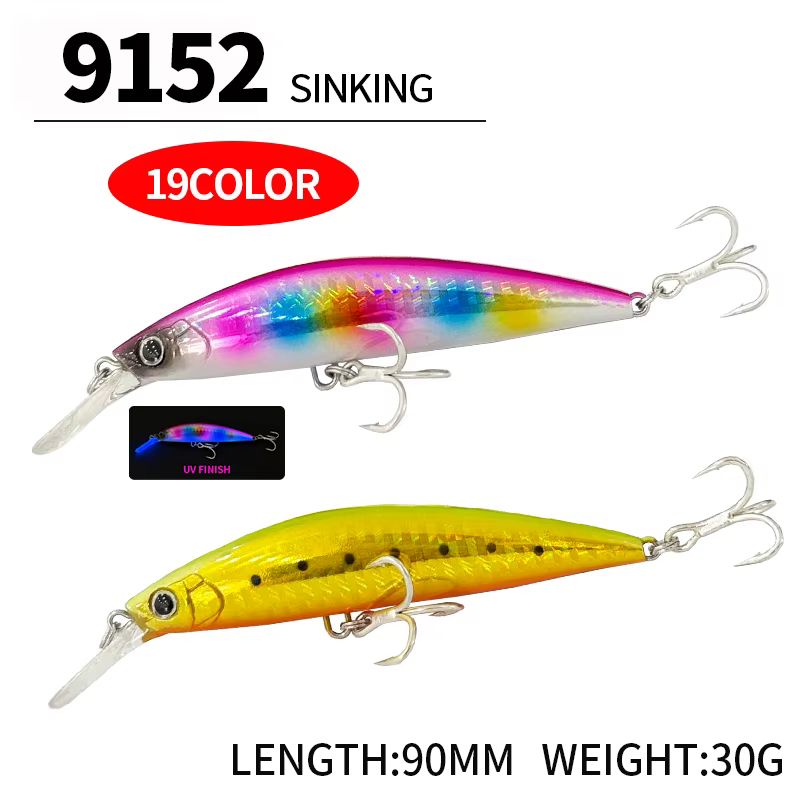 Señuelo Minnow Hundido Lento Lanzamiento Distancia Agua Salada Lubina - imagen 4