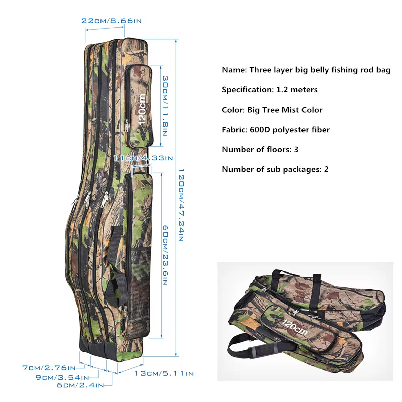Bolsa de pesca mar de doble hombro – 3 capas, plegable - imagen 2