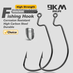 Anzuelos EWG Offset 9KM – Texas rig para lubina en vinilo