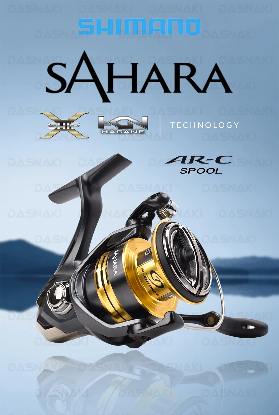 vista lateral del carrete SHIMANO SAHARA